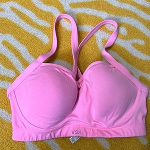 Victoria’s Secret VSX Sport Padded Bubblegum Pink Racerback Sports Bra 32DD
